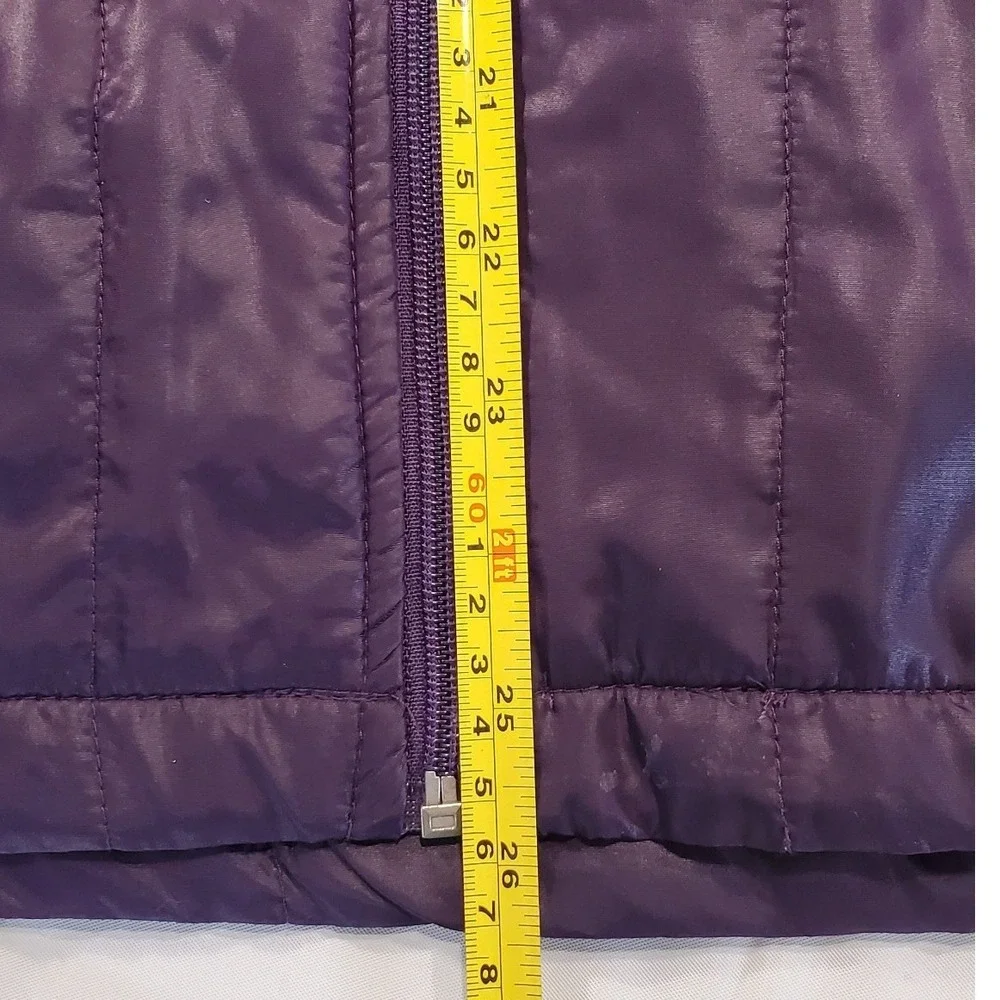 Misty Blue Kids Purple Puffer Jacket Hooded‎ Quilted Full Zip Coat Size Large